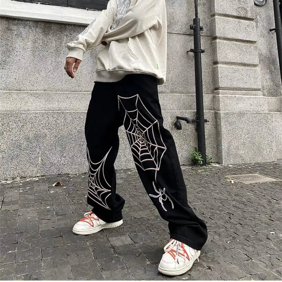 Streetwear Black Y2K Baggy Pants Men Anime Wide Leg Sweatpants Male Oversize Techwear Print Straight Trousers 2023 New