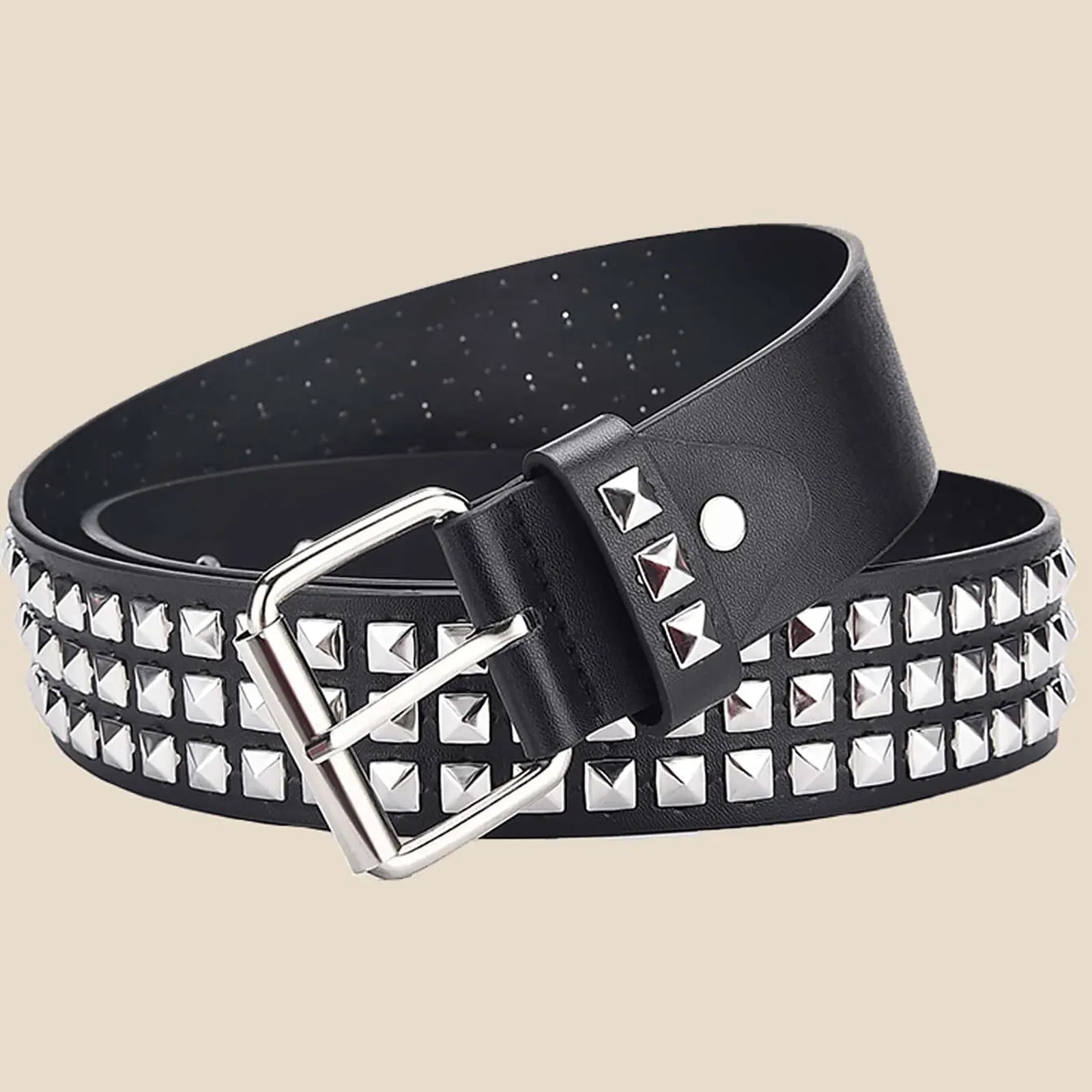 2023New Square Bead Rivet Belt Metal Pyramid Belt Men and Women Punk Hardware Jeans Belt Y2K Belt Designer Belt Women'S Belts