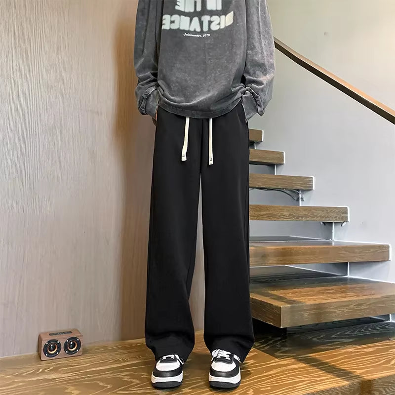 New Men'S Side Stripe Sweatpants Casual Drawstring Baggy Trousers Y2K Vintage Gym Jogger Pants Streetwear Pantalones Hombre